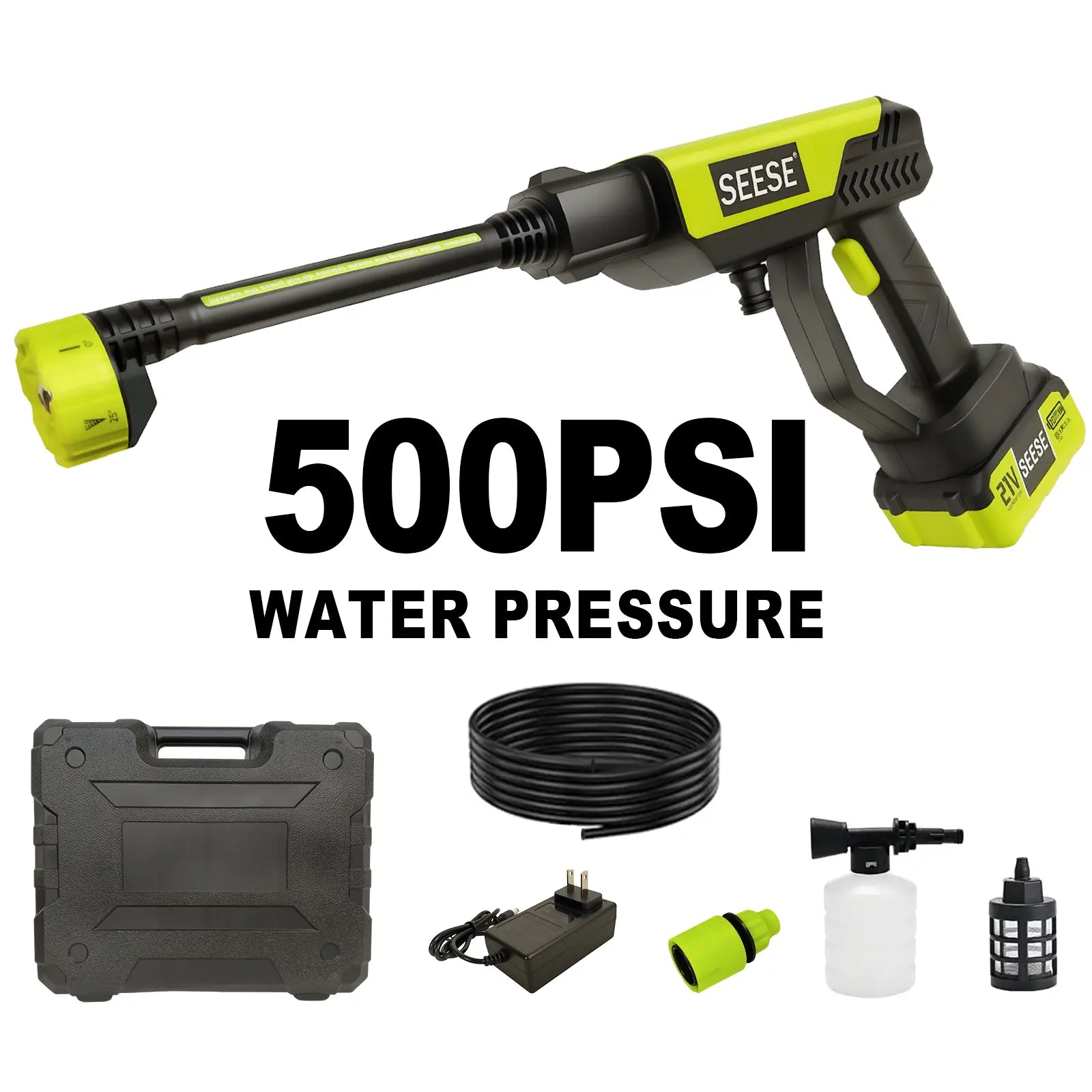 Experience Ultimate Cleaning Power with the Seese Cordless Pressure Washer - Perfect for Cars, Homes, and Gardens!