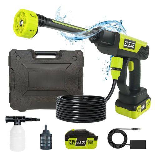 Experience Ultimate Cleaning Power with the Seese Cordless Pressure Washer - Perfect for Cars, Homes, and Gardens!