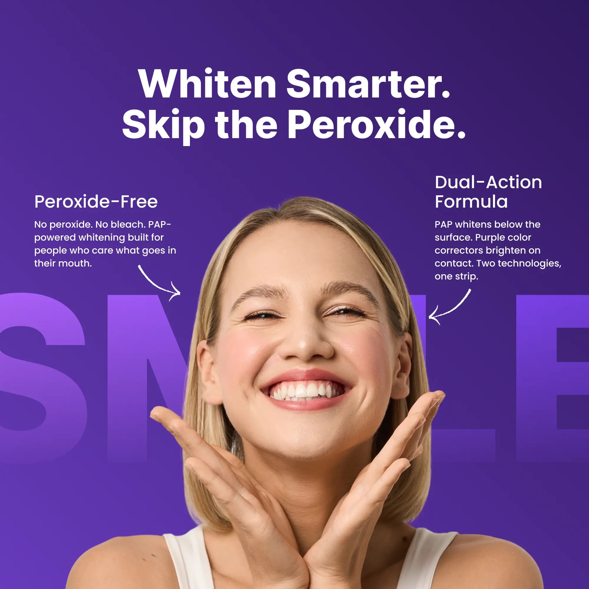 Achieve a Dazzling Smile with DRDENT Purple Teeth Whitening Strips - 7/21 Sessions of Non-Sensitive, Peroxide-Free Whitening