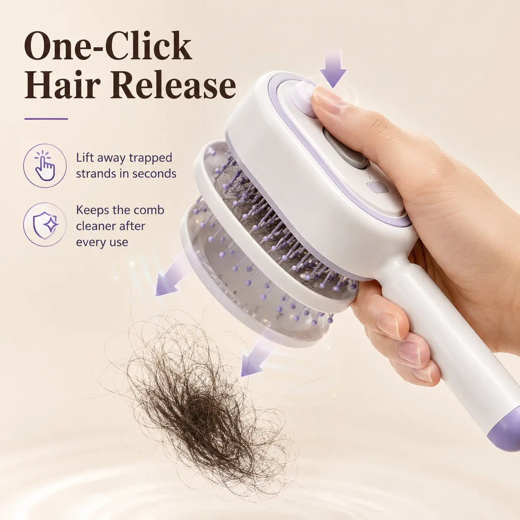 Revitalize Your Hair with the Electric Spray Air Cushion Massage Comb - Effortless Detangling and Scalp Massage for Frizzy Hair
