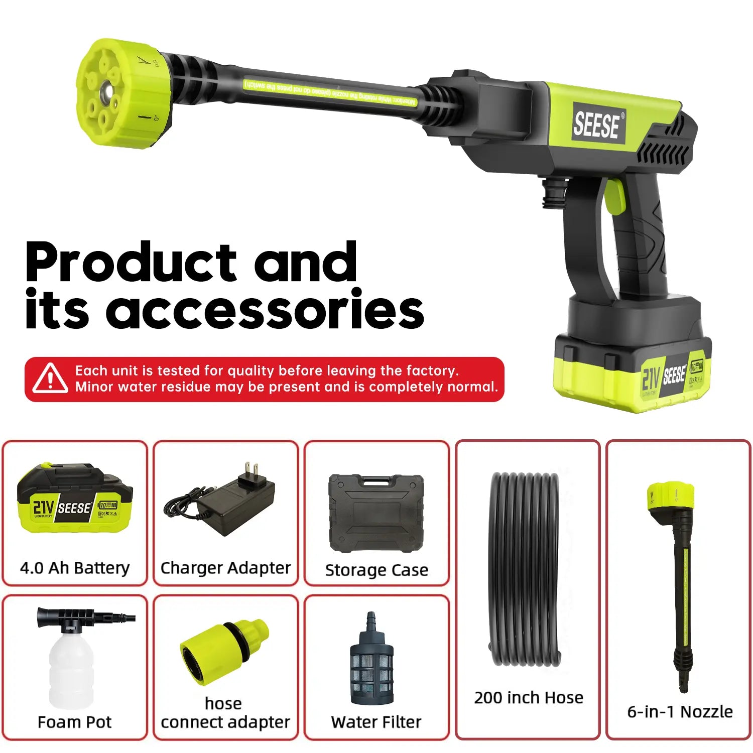 Experience Ultimate Cleaning Power with the Seese Cordless Pressure Washer - Perfect for Cars, Homes, and Gardens!