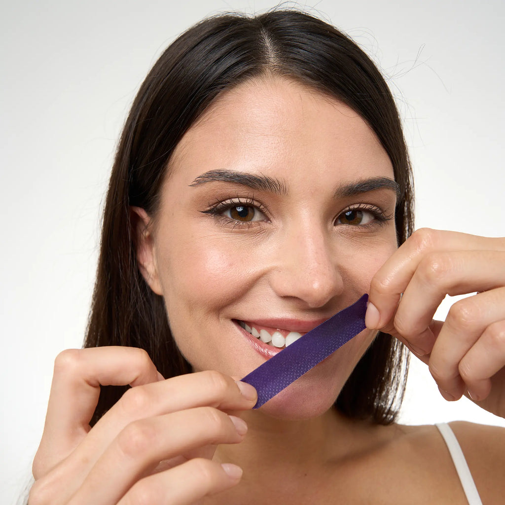 Achieve a Dazzling Smile with DRDENT Purple Teeth Whitening Strips - 7/21 Sessions of Non-Sensitive, Peroxide-Free Whitening