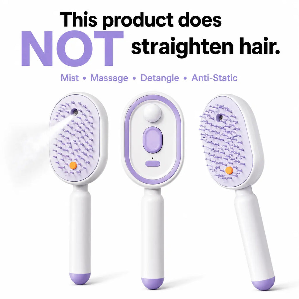 Revitalize Your Hair with the Electric Spray Air Cushion Massage Comb - Effortless Detangling and Scalp Massage for Frizzy Hair